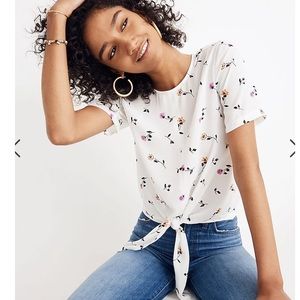 Madewell Button Back Floral Sweet Blossoms Top Size XS